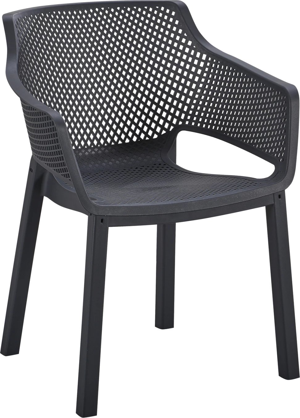 Karrige me mbështetëse për ngrënie, polipropilen, e zezë, PEGGY FH6368.02, 60x55x79cm