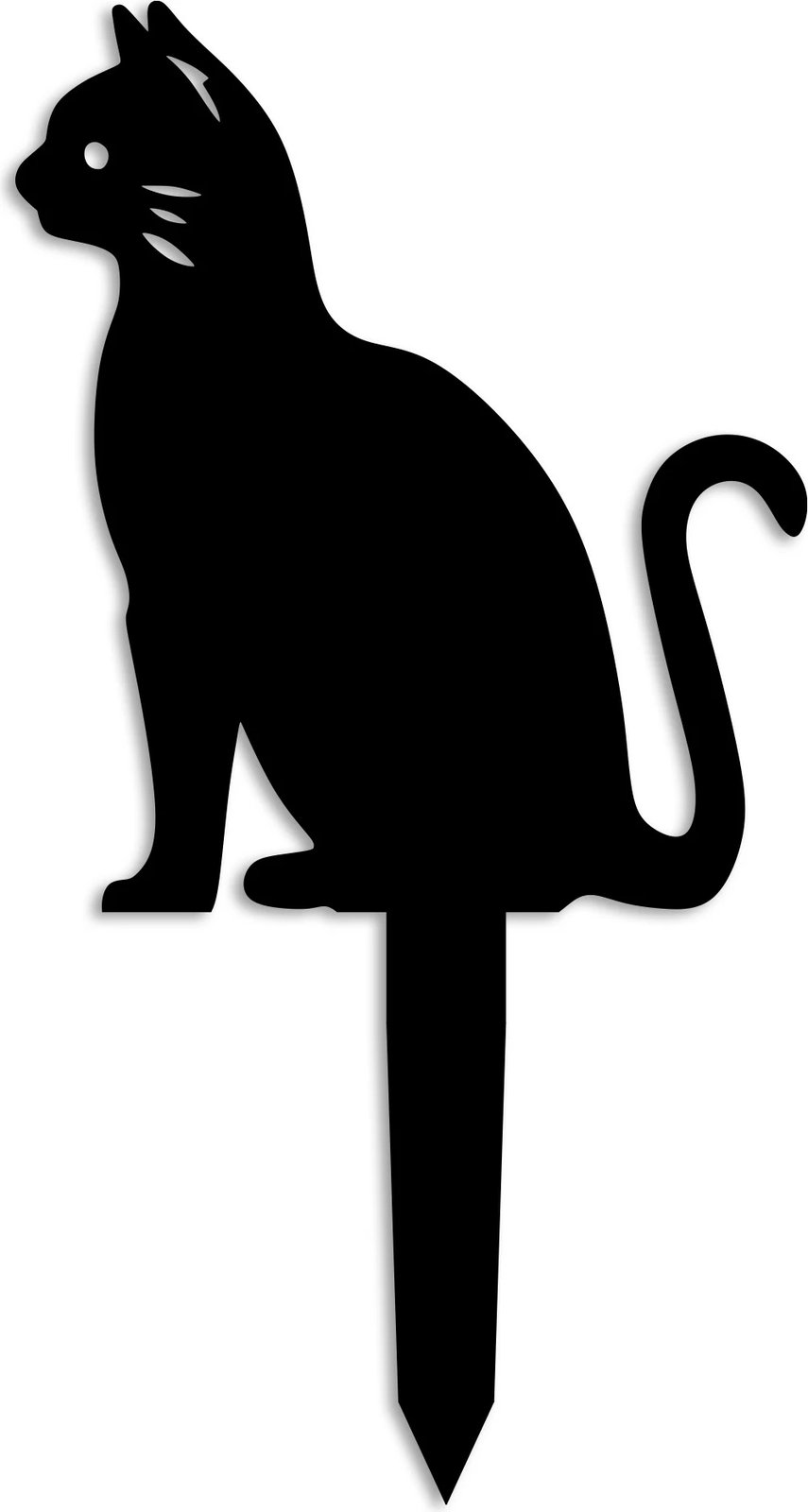 Dekor kopshti, formë mace, metal i zi, Aberto Design, Cat 02, 38x20cm