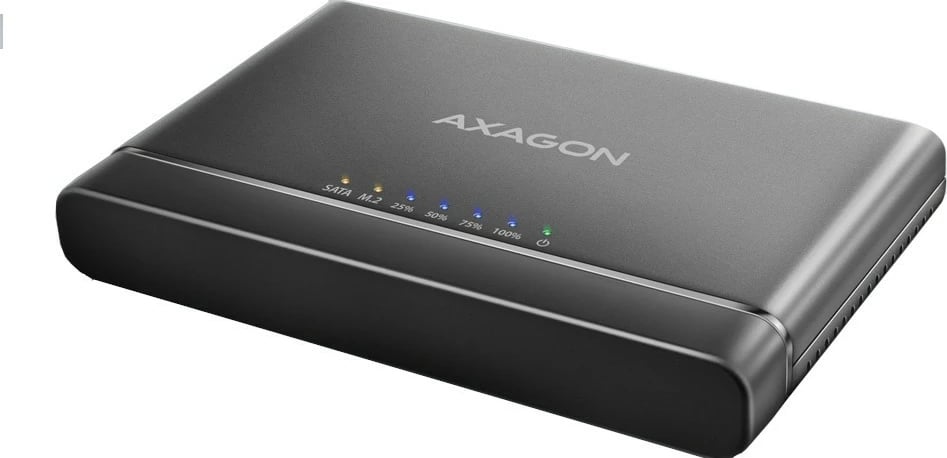 Adapter USB-C AXAGON ADSA-CC Clone Master 2, për NVMe M.2 dhe SSD/HDD 2.5"/3.5", i zi