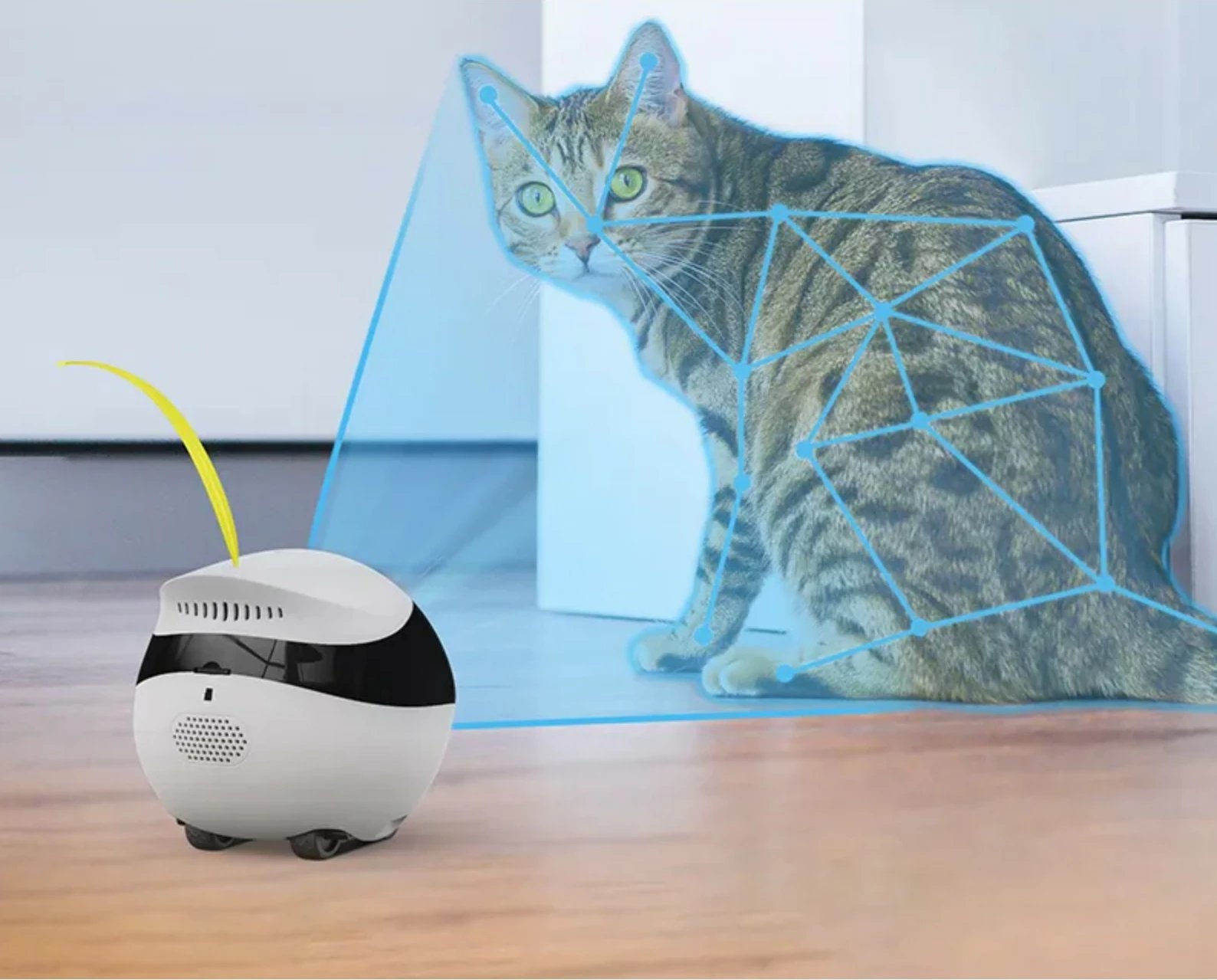 Robot për kafshë Enabot EBO Air, kamerë 1080p, ndjekje KI, LiDAR, kontroll me app, bardhë
