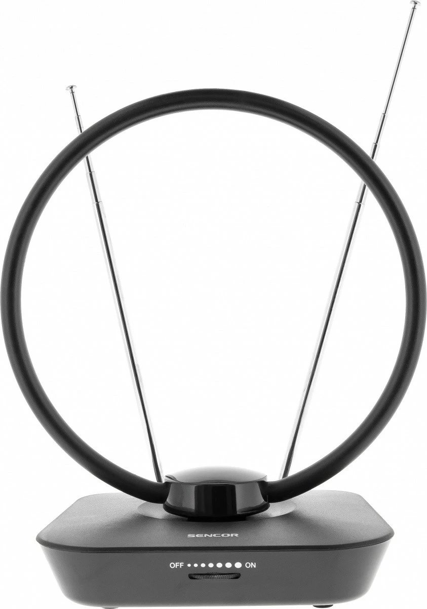 Antenë e brendshme Sencor SDA 102, DVB-T2/T, me amplifikator, 20dB, e zezë