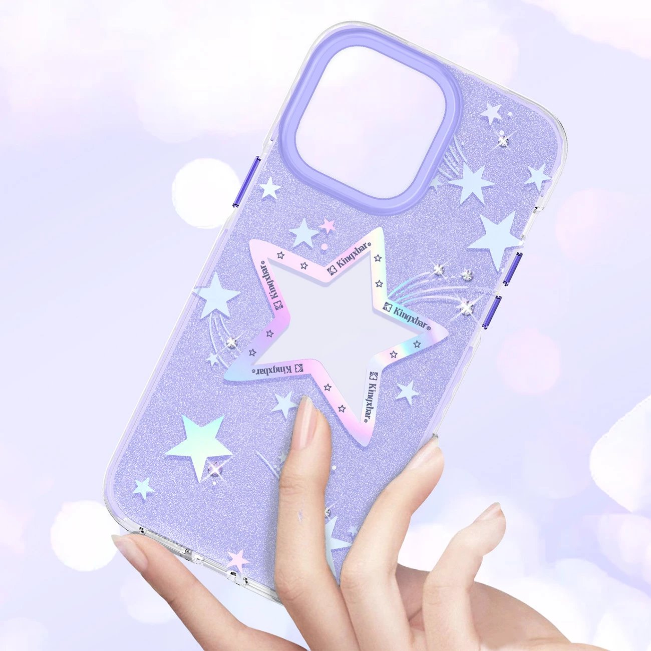 Mbështjellës Kingxbar Heart Star Series për iPhone 14 Plus, vjollcë star