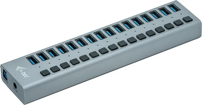 HUB USB 3.0 i-tec 16 porta, 90W, gri
