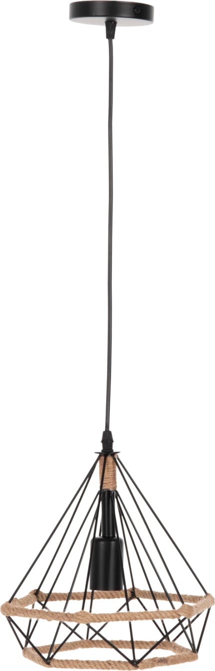 Llambë varëse tavani, FH4061, metal i zi me litar, 24,5x21,5x125Hcm Llambë varëse tavani, FH4061, metal i zi me litar, 24,5x21,5x125Hcm