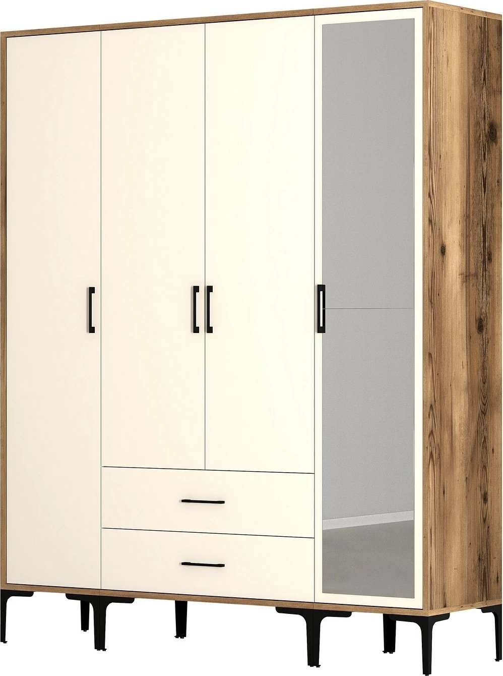 Dollap Skye Decor, ngjyrë arre dhe krem, Kumsal STR