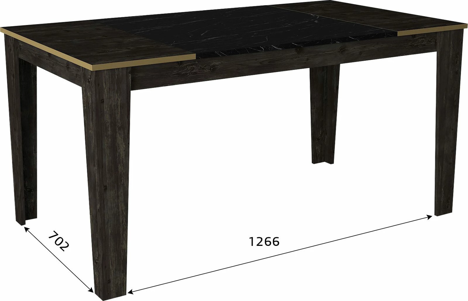 Tavolinë ngrënieje Skye Decor, Veyron, e zezë dhe ari