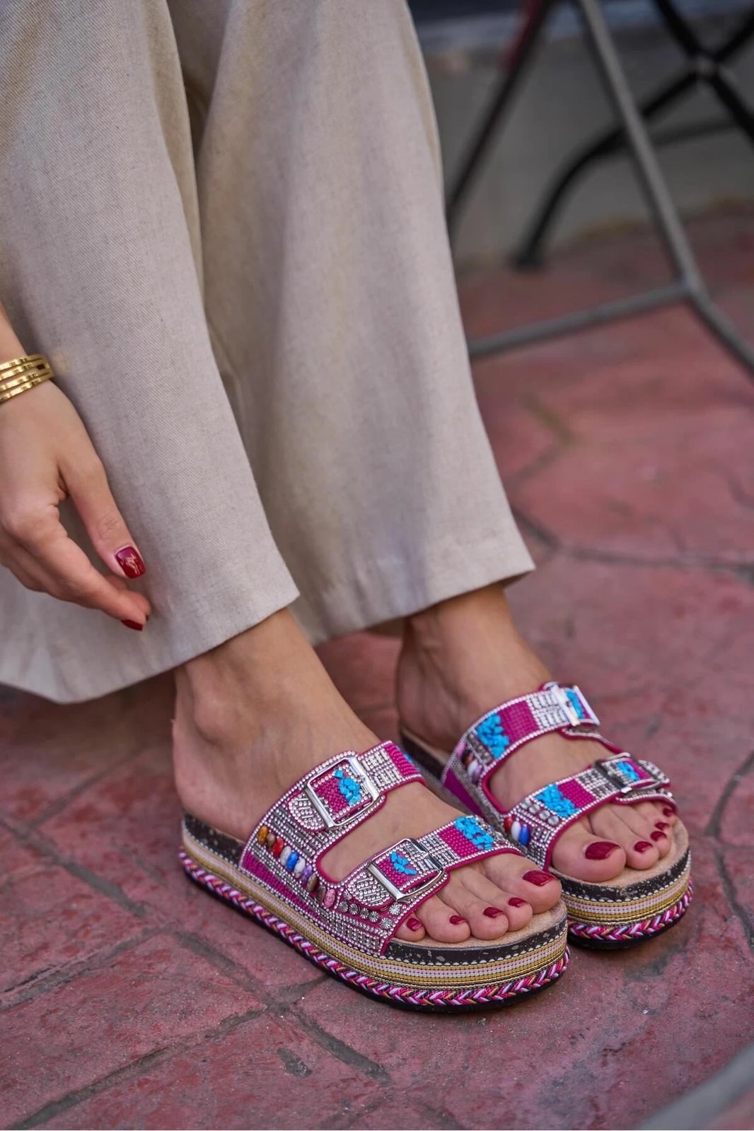 Pantofla për gra, ngjyrë fuchsia, Jumeon, MK1340125YR20-001