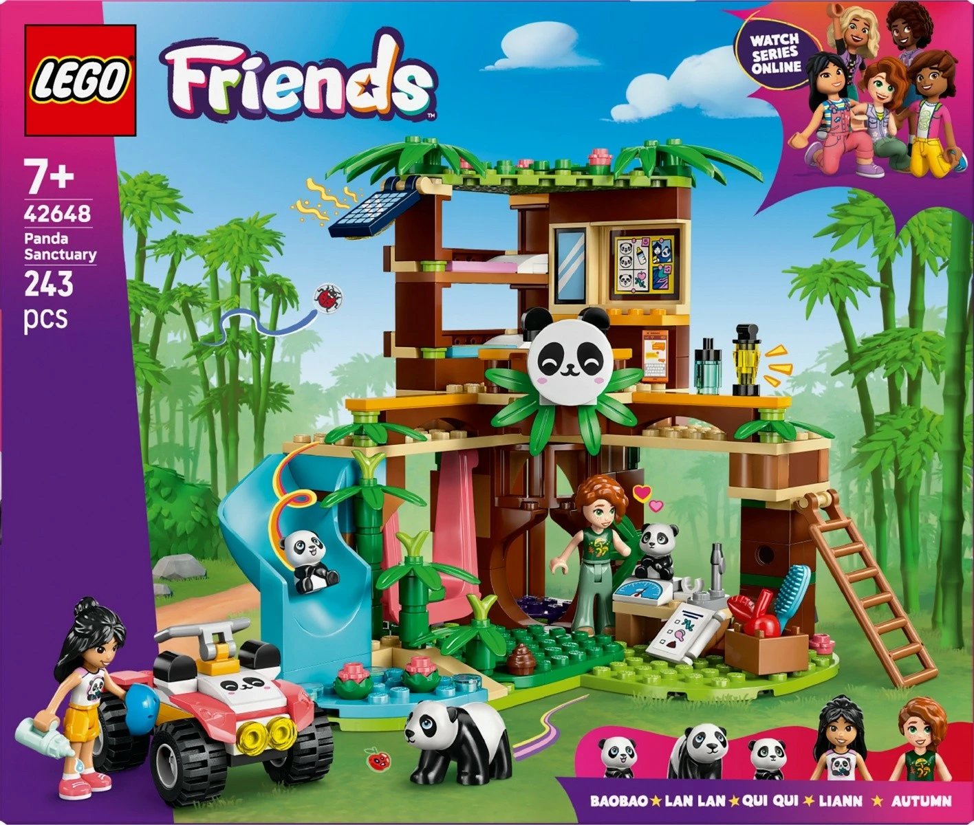 Set LEGO Friends Panda Care in the Reserve 42648, 243 pjesë, për fëmijë, shumëngjyrësh
