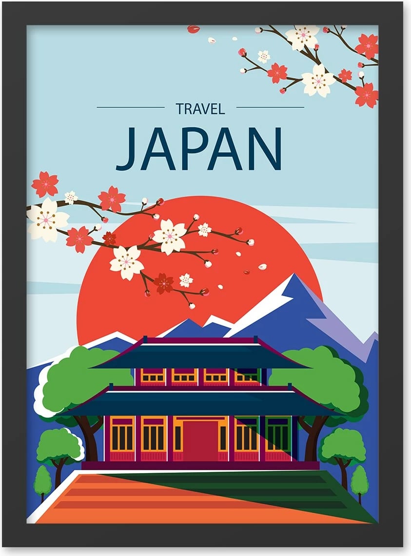 Pikturë dekorative me kornizë MDF, Japoni, 40x55cm