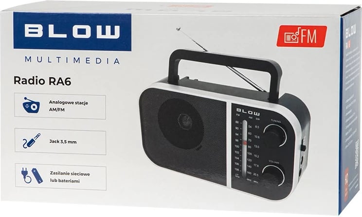 Radio portabile BLOW RA6, AM/FM, Mono, E zezë Radio portabile BLOW RA6, AM/FM, Mono, E zezë