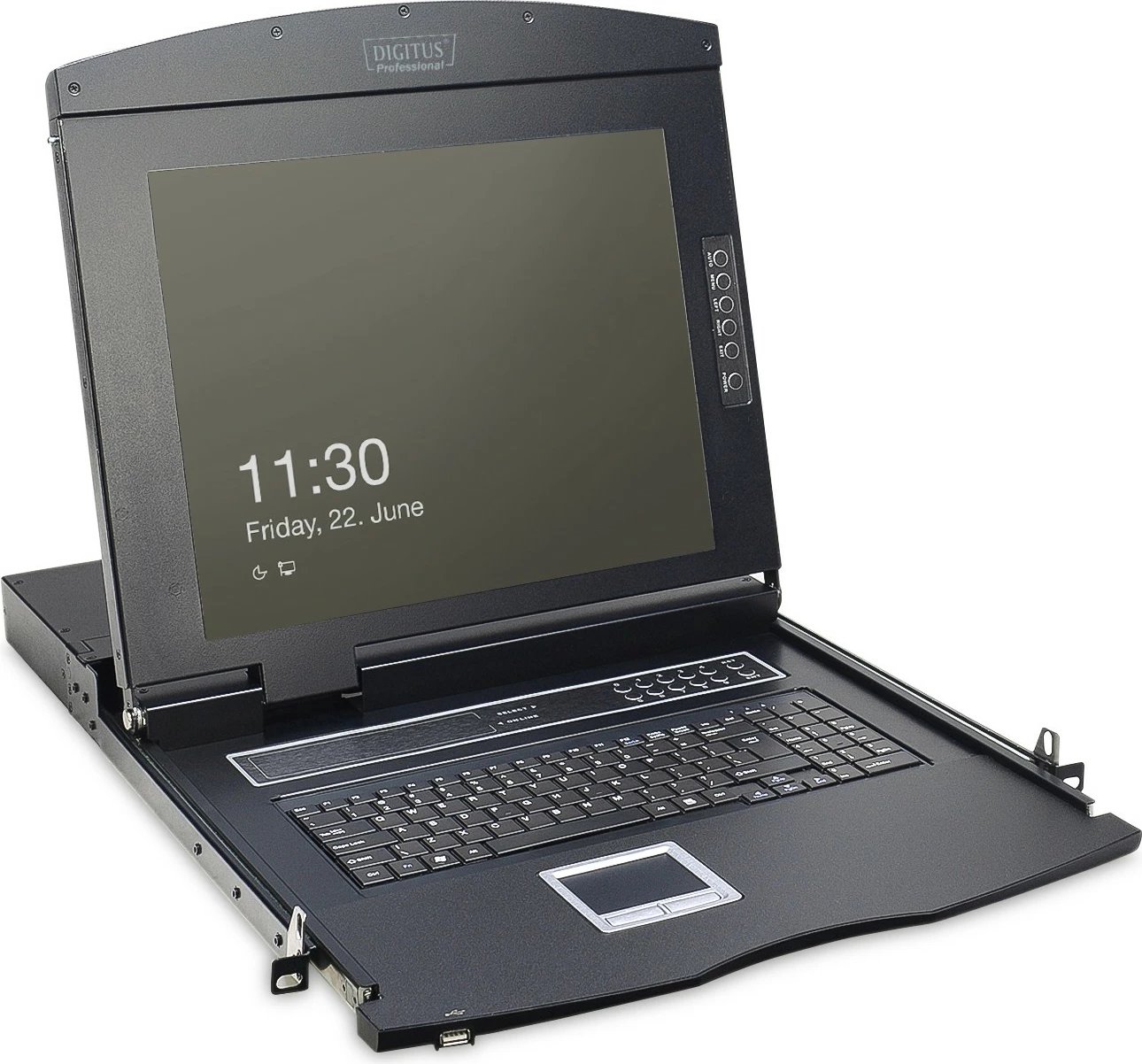 Konsolë rackmount Digitus 17" TFT, KVM 1-port, touchpad, e zezë