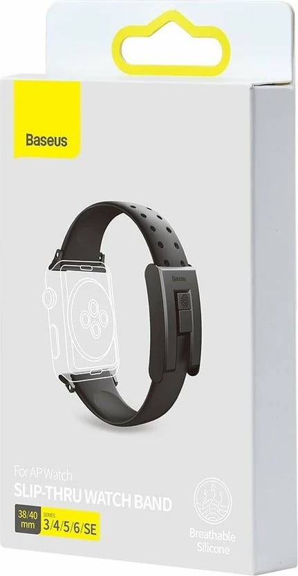 Rrip Baseus për Apple Watch Series 3/4/5/6/SE 38mm/40mm, i zi Rrip Baseus për Apple Watch Series 3/4/5/6/SE 38mm/40mm, i zi