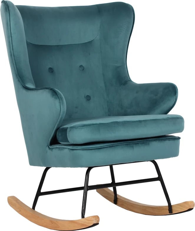 Karrige lëkundëse, kadife smeraldi, 71x86x102 cm