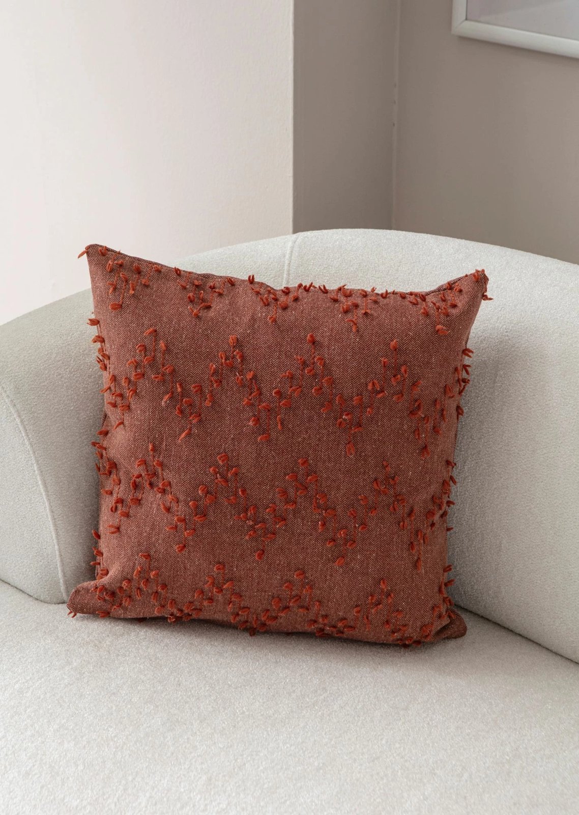 Jastëk dekorativ, mbulesë, ngjyrë e kuqe kafe, 43x43cm