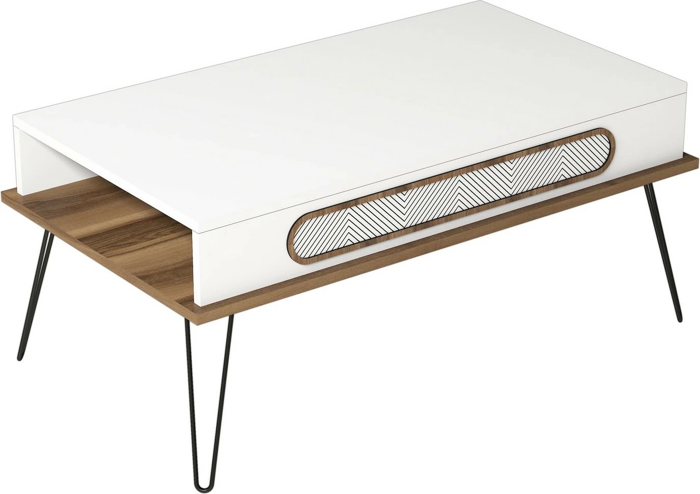 Tavolinë kafeje Skye Decor, e bardhë, model Chevron