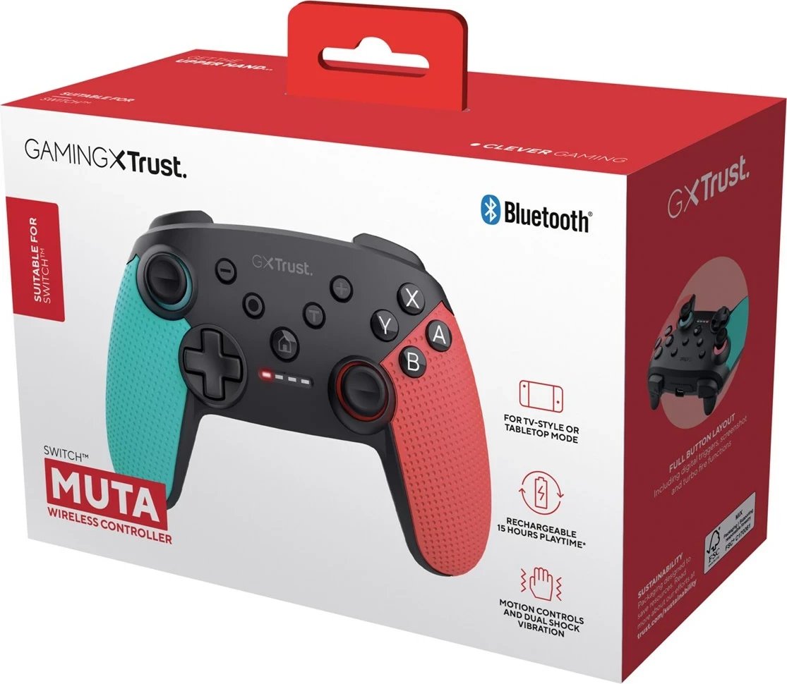 Gamepad Trust GXT 1246B Muta, Bluetooth, Nintendo Switch, Blu