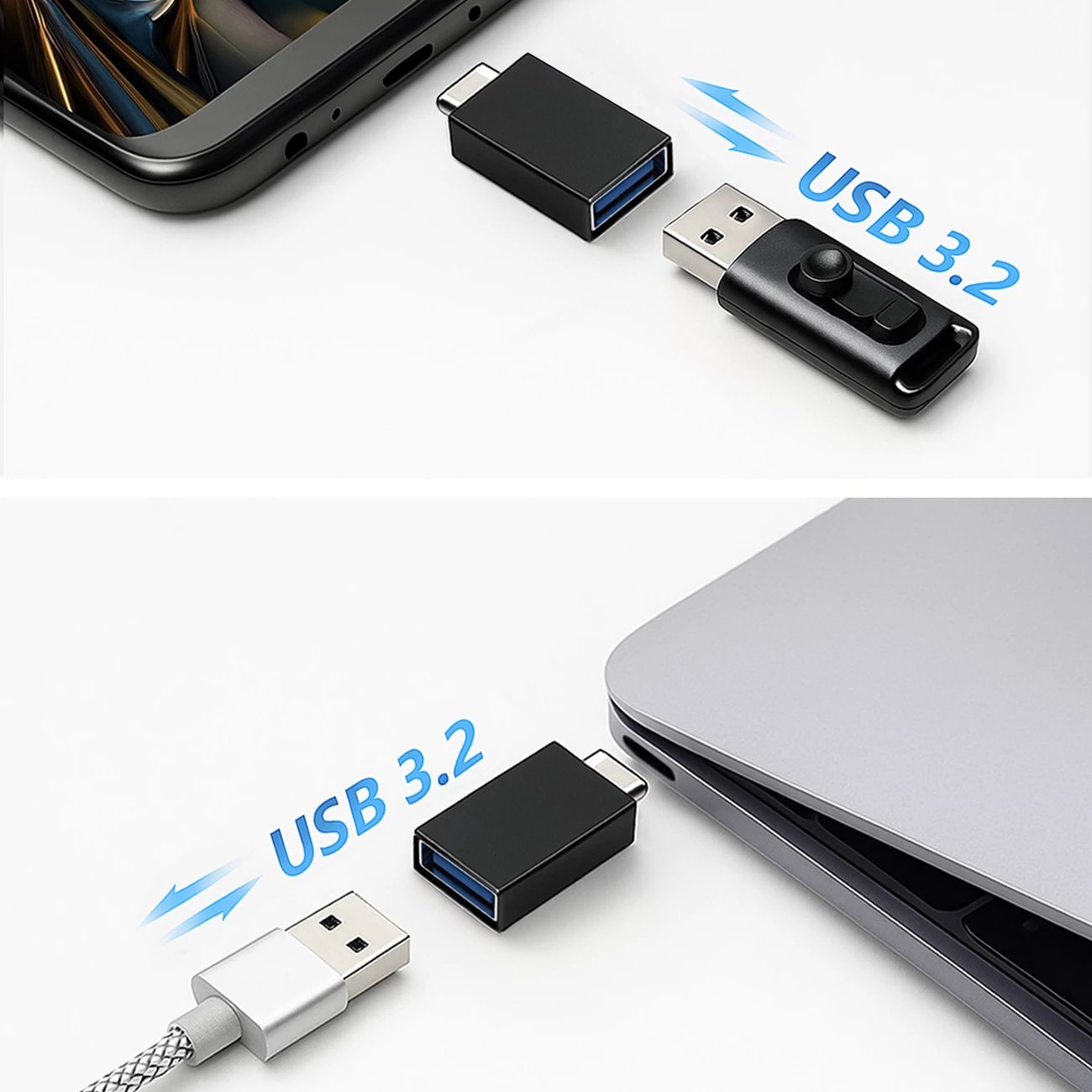 Adapter USB-C në USB-A Wozinsky W10GY1S, 10Gb/s, i zi