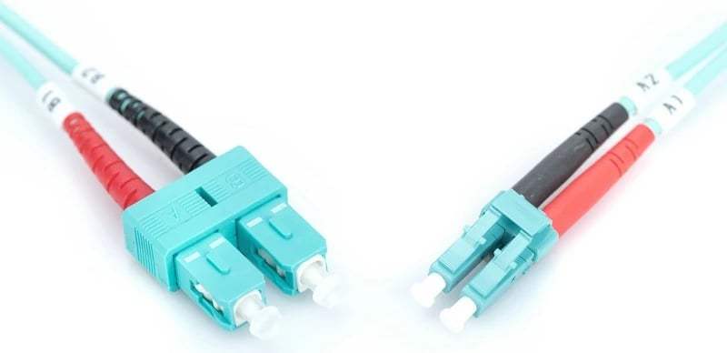 Kabllo optike Digitus DK-2532-03/3, LC-SC, Multi-mode, Duplex, 3m, Turkeze