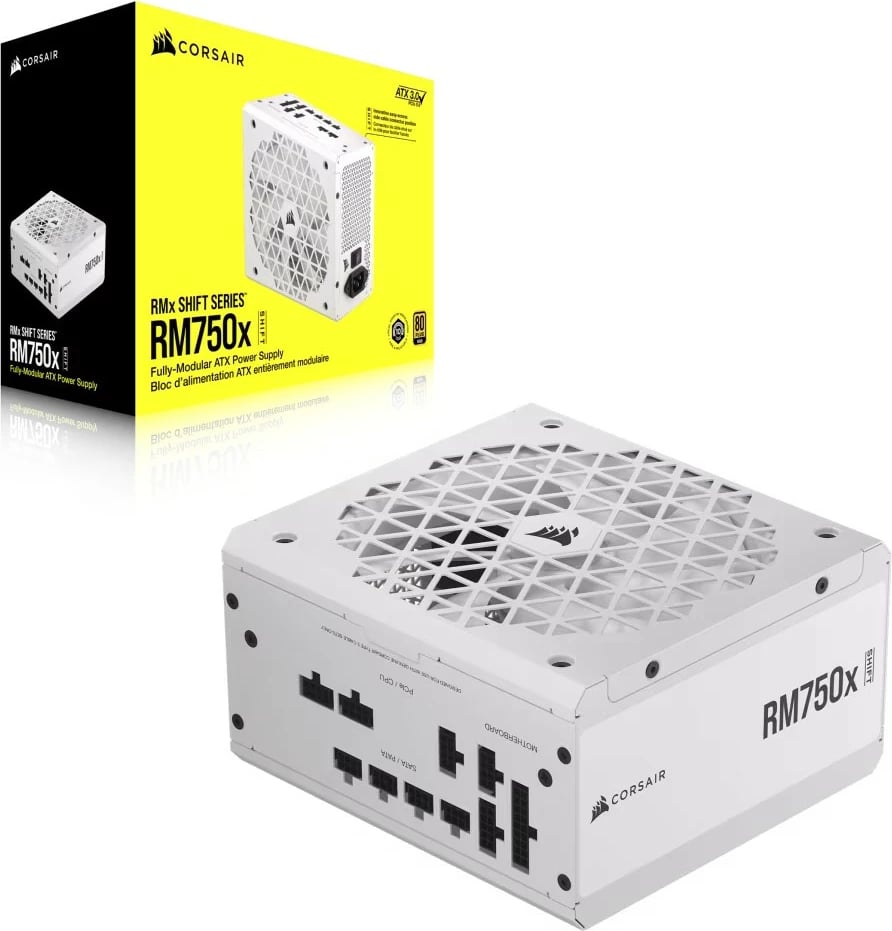 Kasë furnizimi Corsair RM750X SHIFT, 750 W, 80 PLUS Gold, ATX, e bardhë
