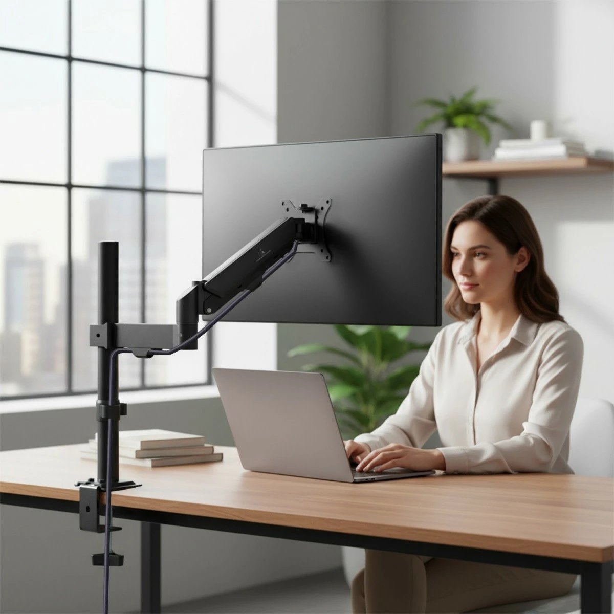 Mbajtës tavoline për monitor Maclean MC-135 17-32 inç 2-10 kg VESA 75x75/100x100, i zi