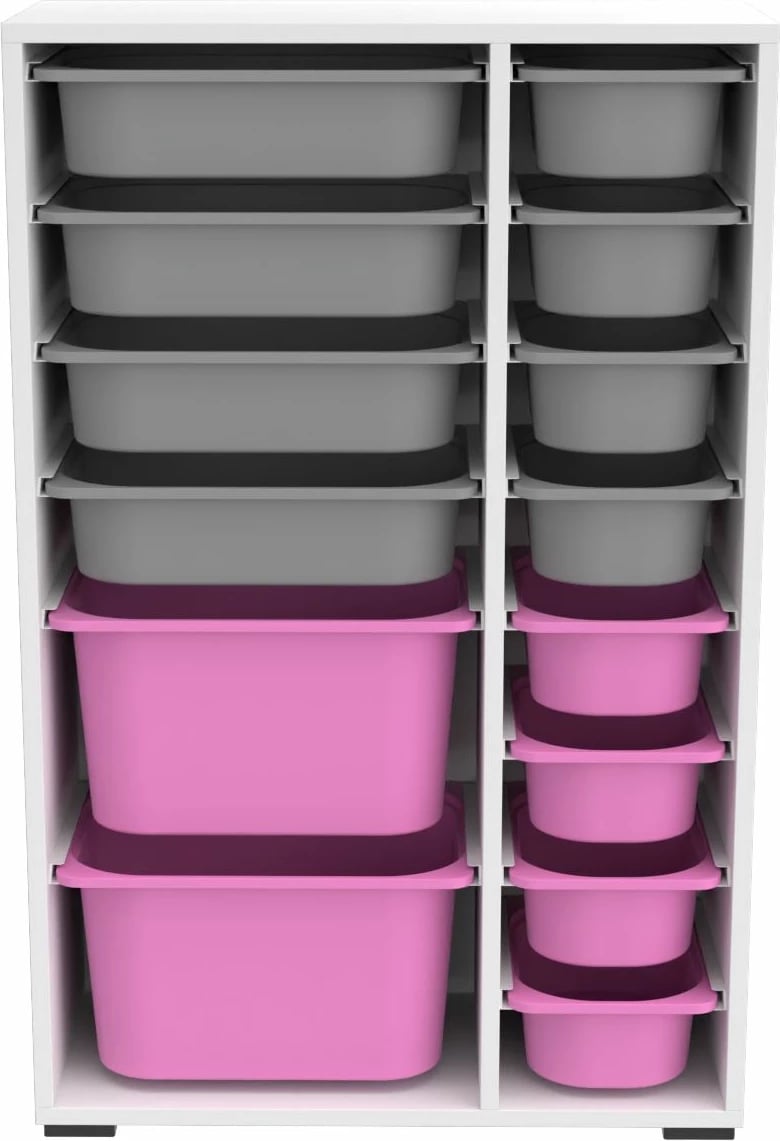 Dollap multifunksional për organizim, ngjyrë e bardhë, gri, rozë, Rine 2D4K8U