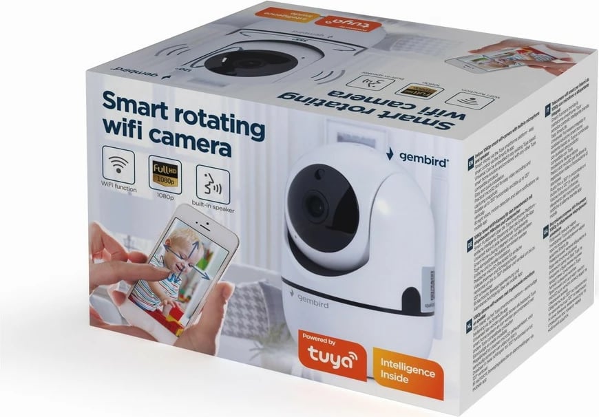 Kamerë e mençur Wi-Fi Gembird TSL-CAM-WRHD-02, 1080p, e bardhë