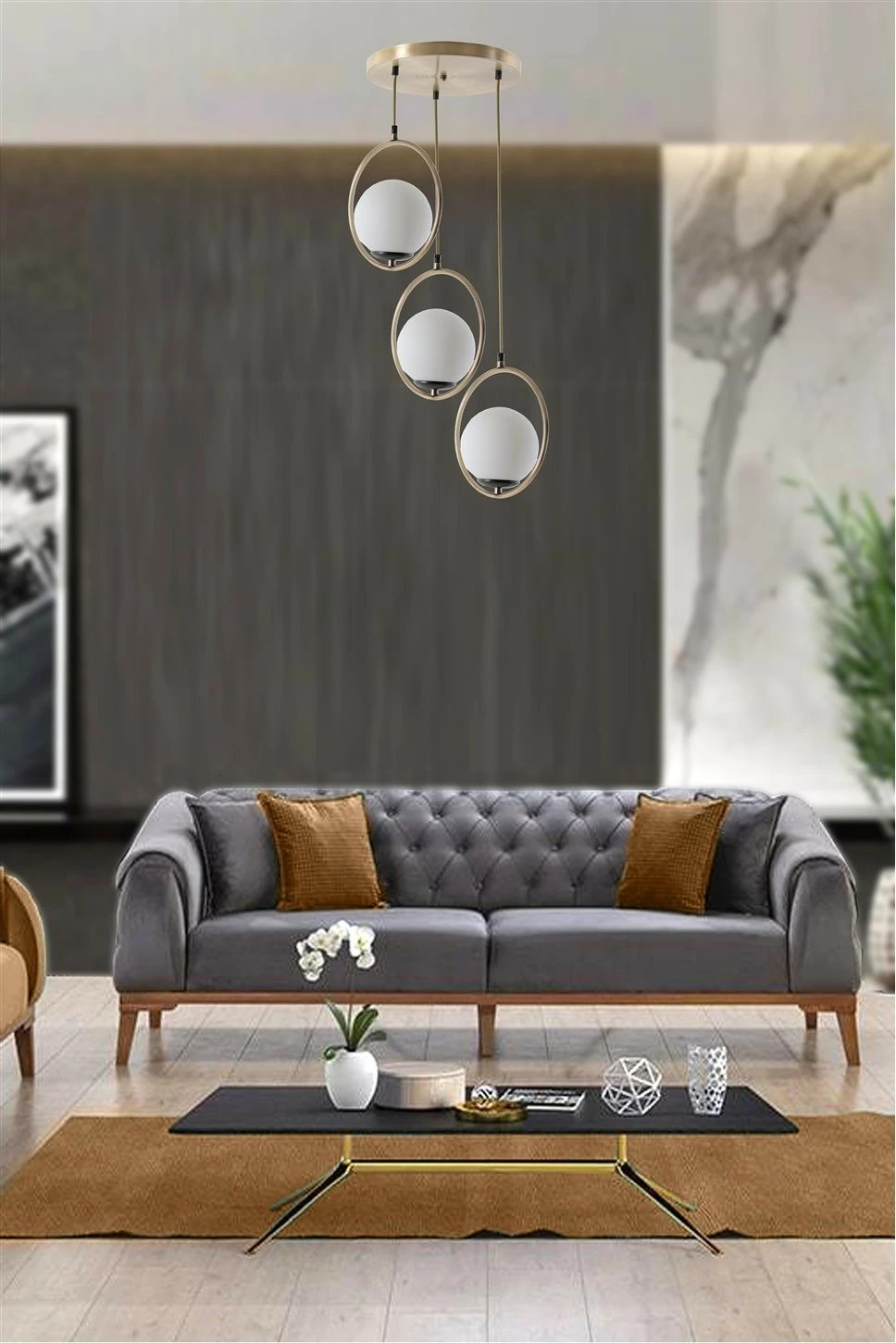 Llambë tavani Opviq, Ring 3-sh, gotë e bardhë, bakër