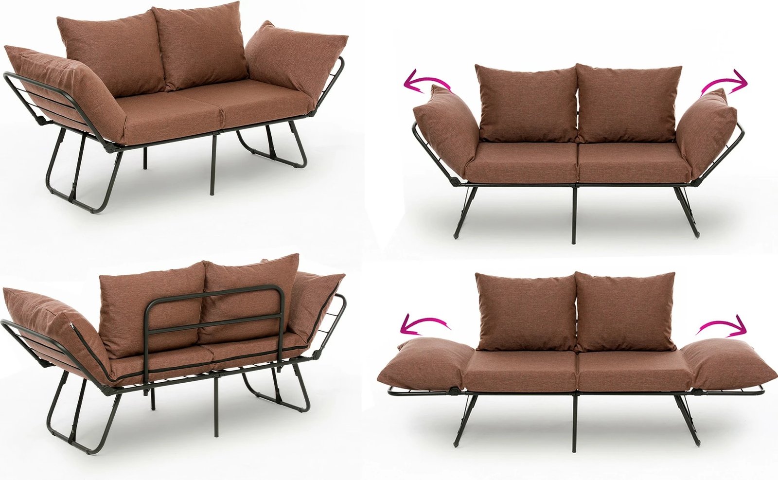 Divan-krevat dy ulëshe, ngjyrë kafe e çelët, Viper 2-Seater
