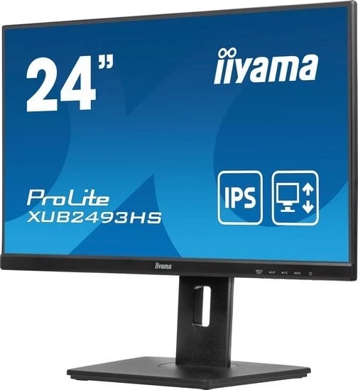 Monitor iiyama ProLite XUB2493HS-B6, 23.8", IPS, Full HD, Pivot, e zezë