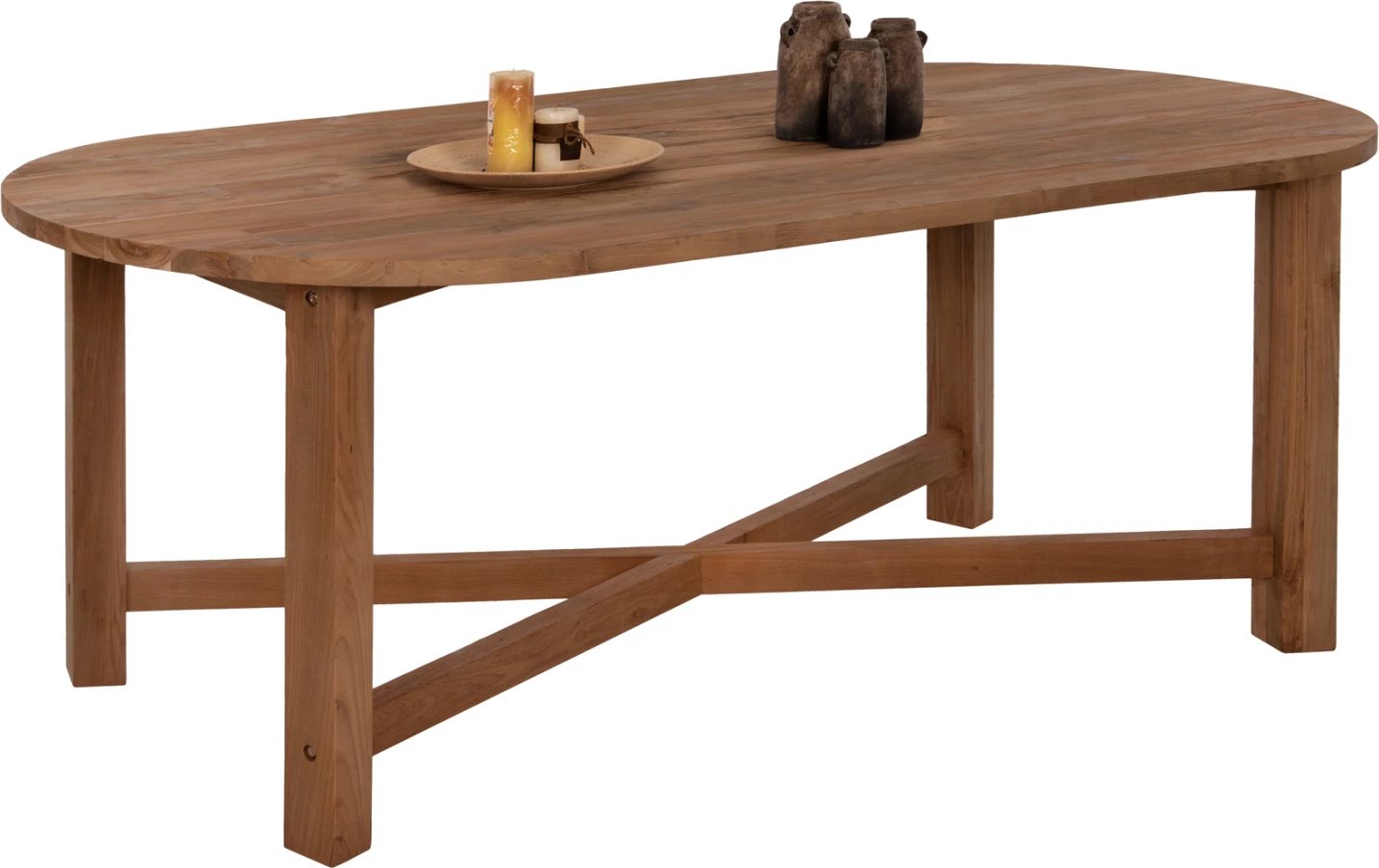 Tavolinë ngrënie KUTAI, dru TEAK i ricikluar, ngjyrë natyrale, 220x100x75H cm
