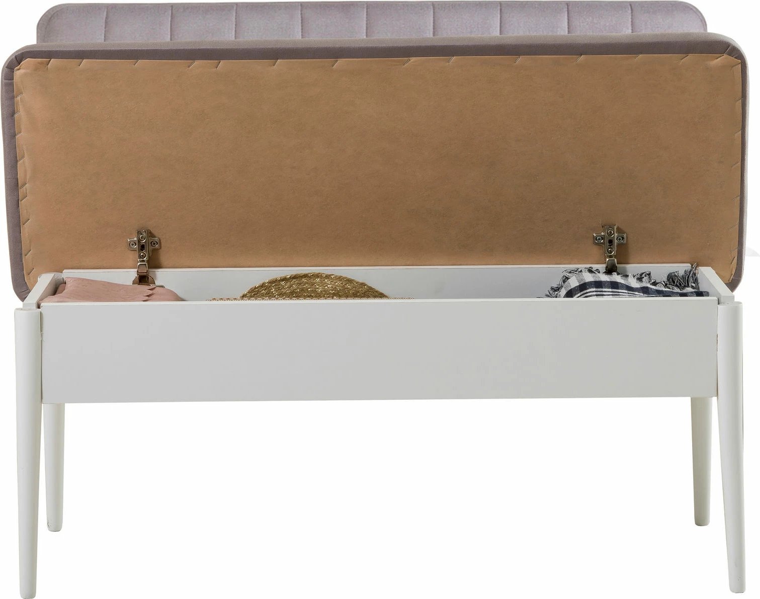 Bankë moderne me hapësirë për ruajtje, ngjyrë e bardhë, Vina Bank-Soho, Hanah Home