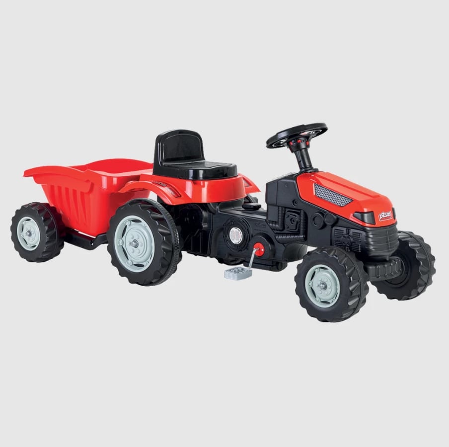 Lodër për fëmijë Pilsan Active Pedal Operated Tractor with Trailer Red