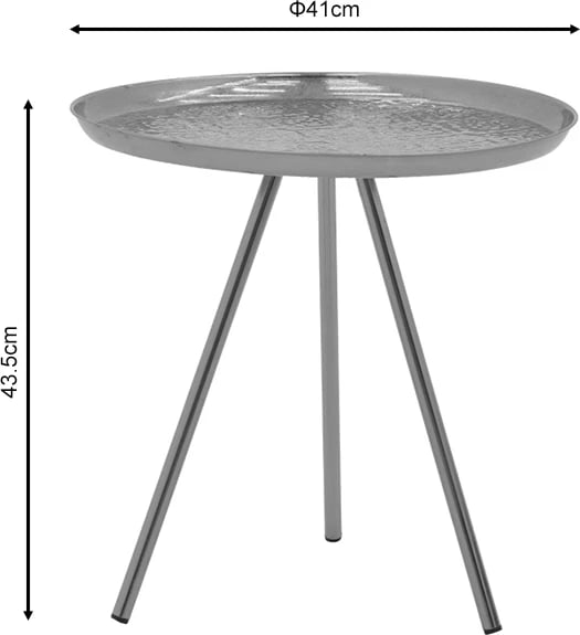 Tavolinë anësore Jacksie Inart metalike, ngjyrë ari, D51x54cm