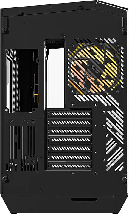 Kasë Darkflash DY470 me 4 ventilatorë ARGB dhe mbajtëse GPU, e zezë