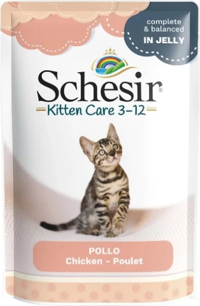 Ushqim për mace Schesir, 3-12m, 85 gr