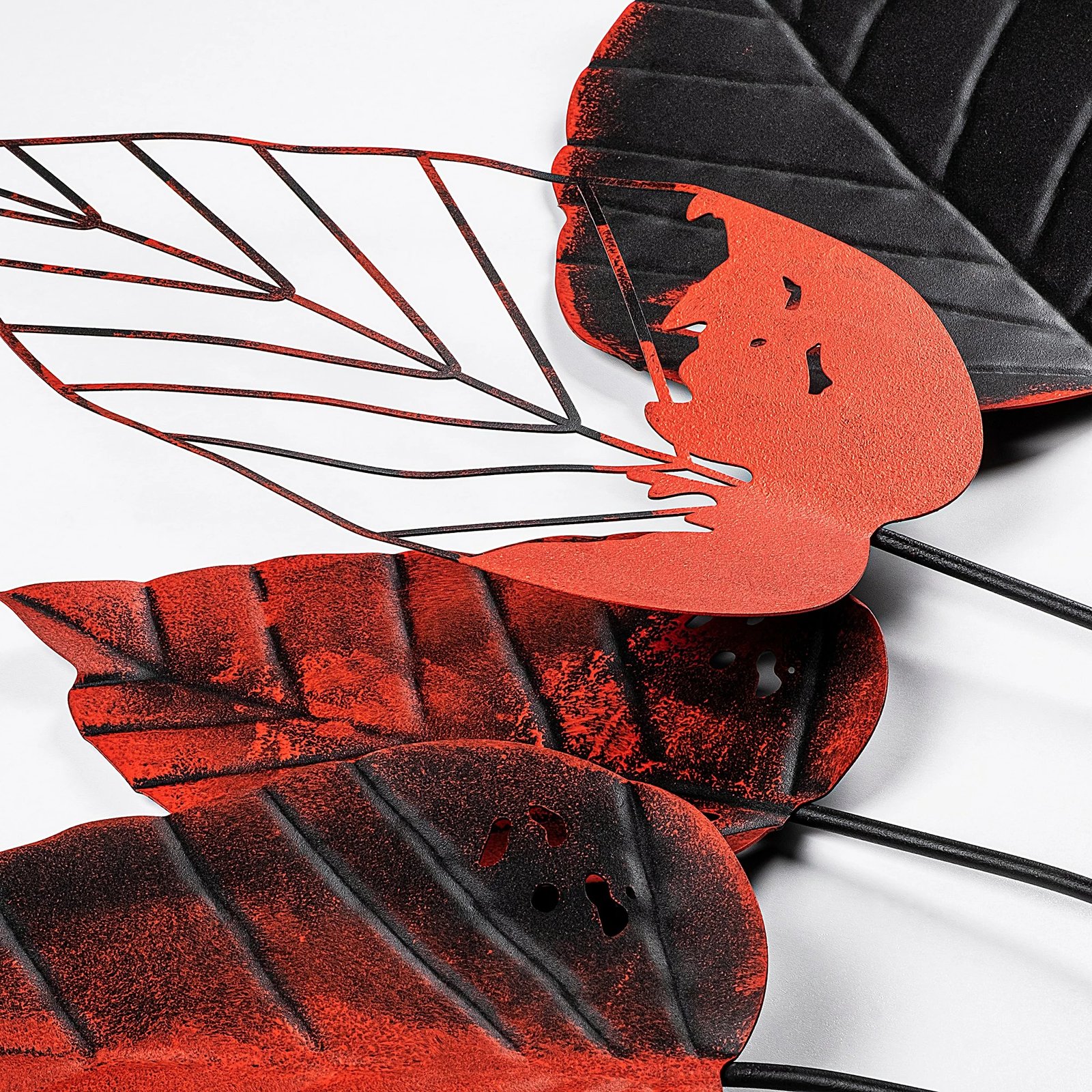 Aksesor dekorativ metalik për mur, Wallity Feuille 1, shumëngjyrësh, 73x76x4cm