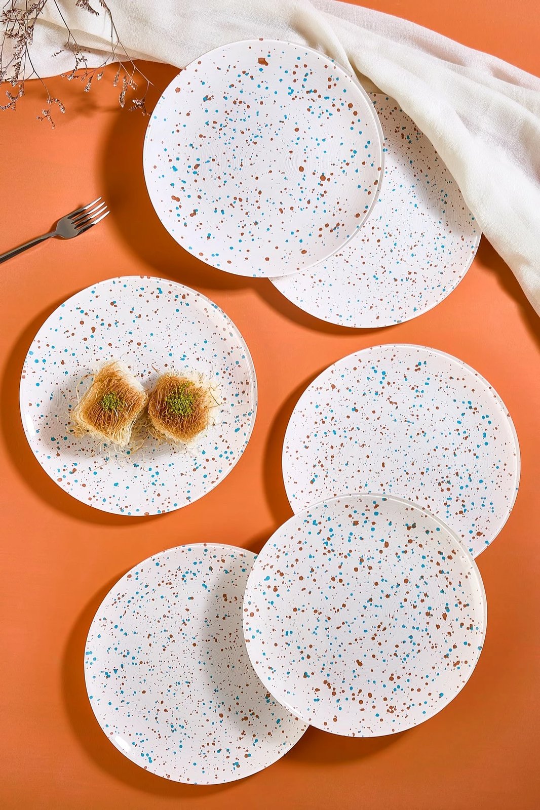 Set pjatash për ëmbëlsira, Hermia, Punti, të bardha, 6 copë