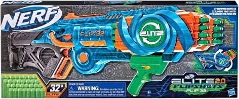 Lodër NERF Elite 2.0 Flip 32, Blu/Portokalli/Jeshile