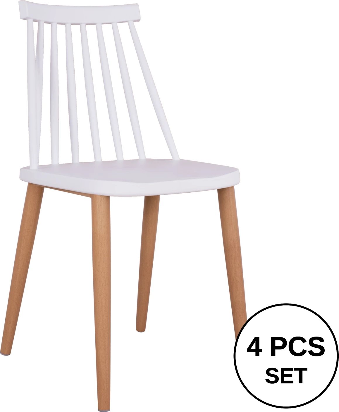 Set Karrige për ngrënie Vanessa, 43x46,5x82cm, 4 copë, të bardha