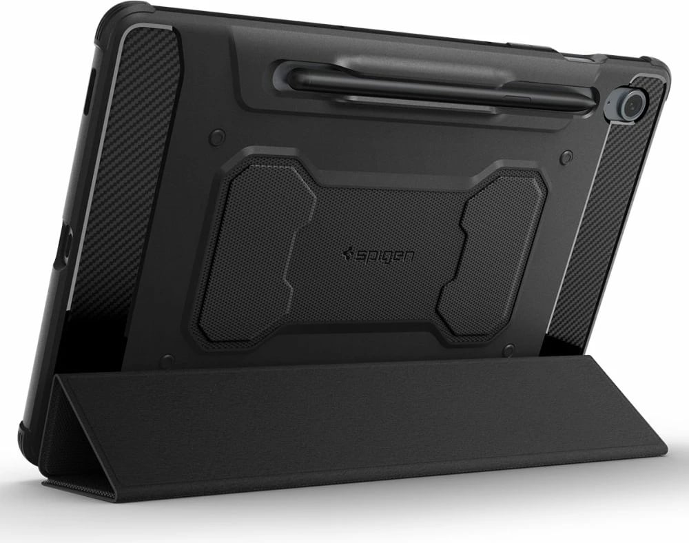 Mbështjellës tablet Spigen Rugged Armor Pro për Samsung Galaxy Tab S9 FE 10.9" X510/X516B, TPU, me vend për stylus, mbyllje magnetike, i zi