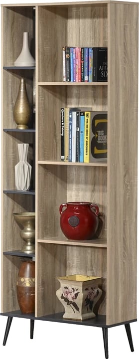 Raft librash Zezan, ngjyrë sonoma-antracit, 76.5x30x200.5cm