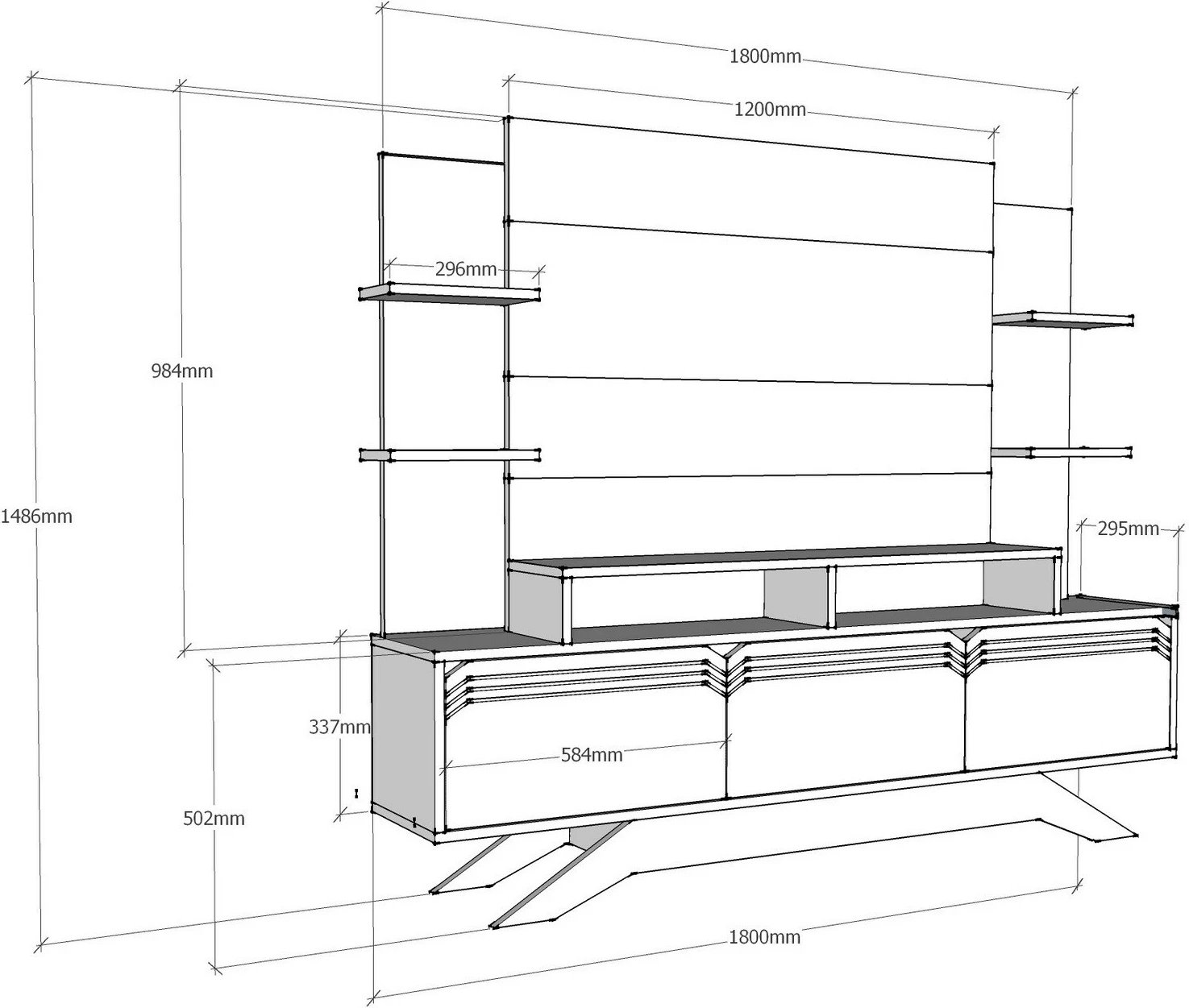 Komodë TV Hanah Home, Delpi, ngjyrë arre dhe e bardhë