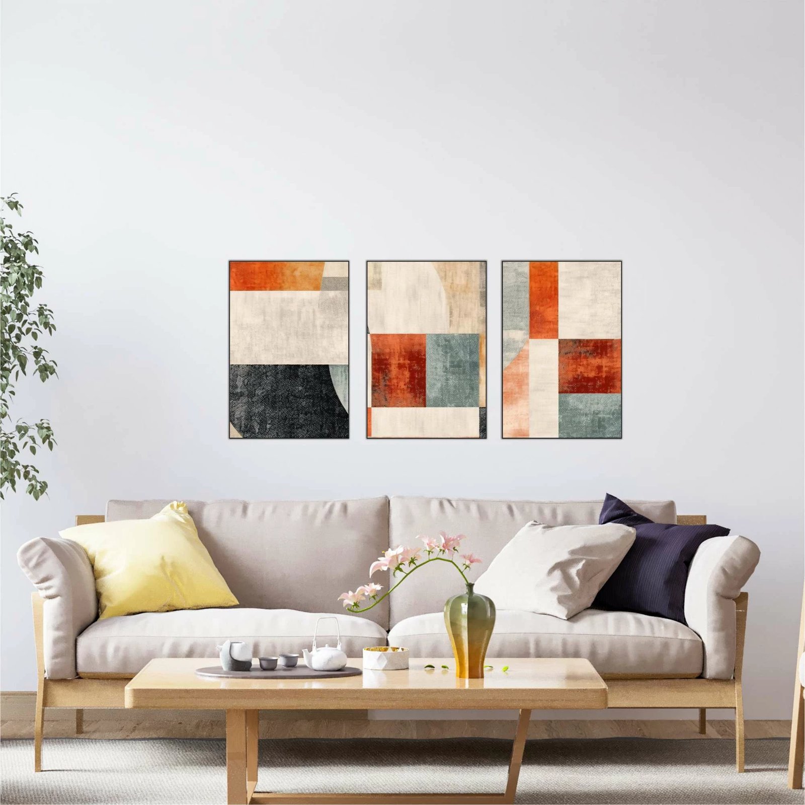 Pikturë dekorative MDF (3 copë), Wallity, shumëngjyrëshe, Mdf - 00120