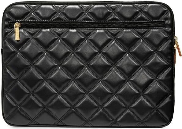 Mbështjellës laptopi Guess Quilted 4G, 16 inç, lëkurë ekologjike, e zezë