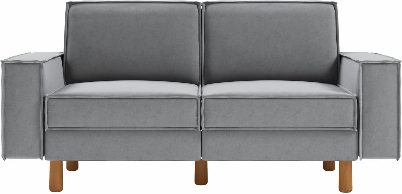 Divan dy-vendësh Atelier del Sofa, ngjyrë gri mjegull, këmbë dru arre