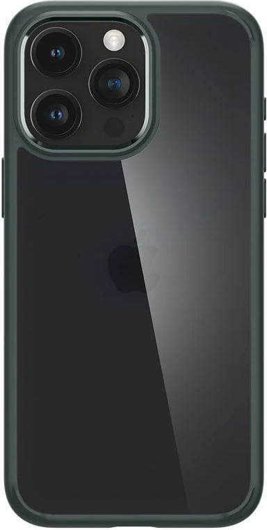 Mbështjellës Spigen Ultra Hybrid për iPhone 15 Pro Max, Gjelbër e errët
