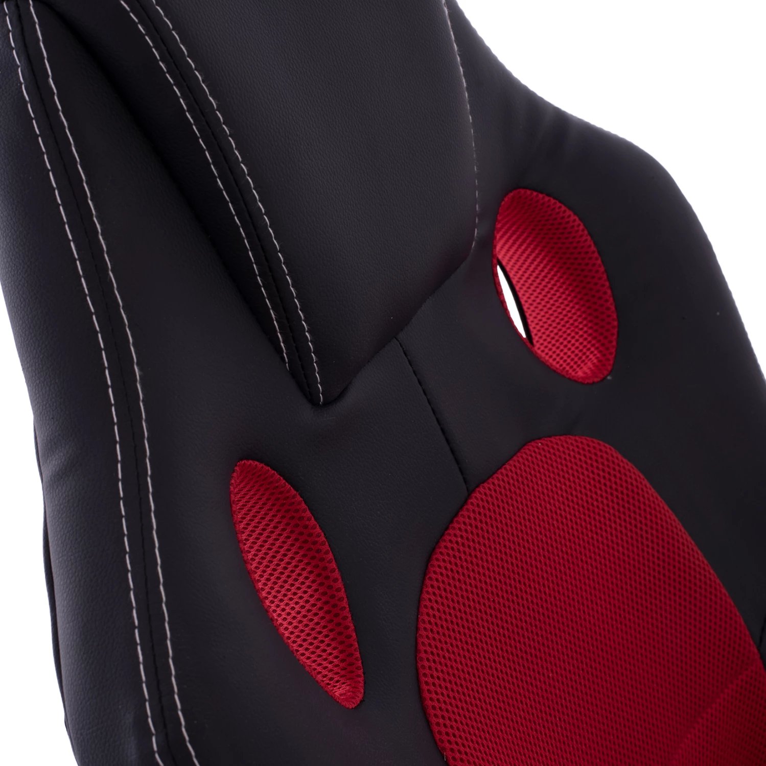 Karrige për zyre gaming bucket FH1041.01, e zezë me rrjetë të kuqe, 60x68x117