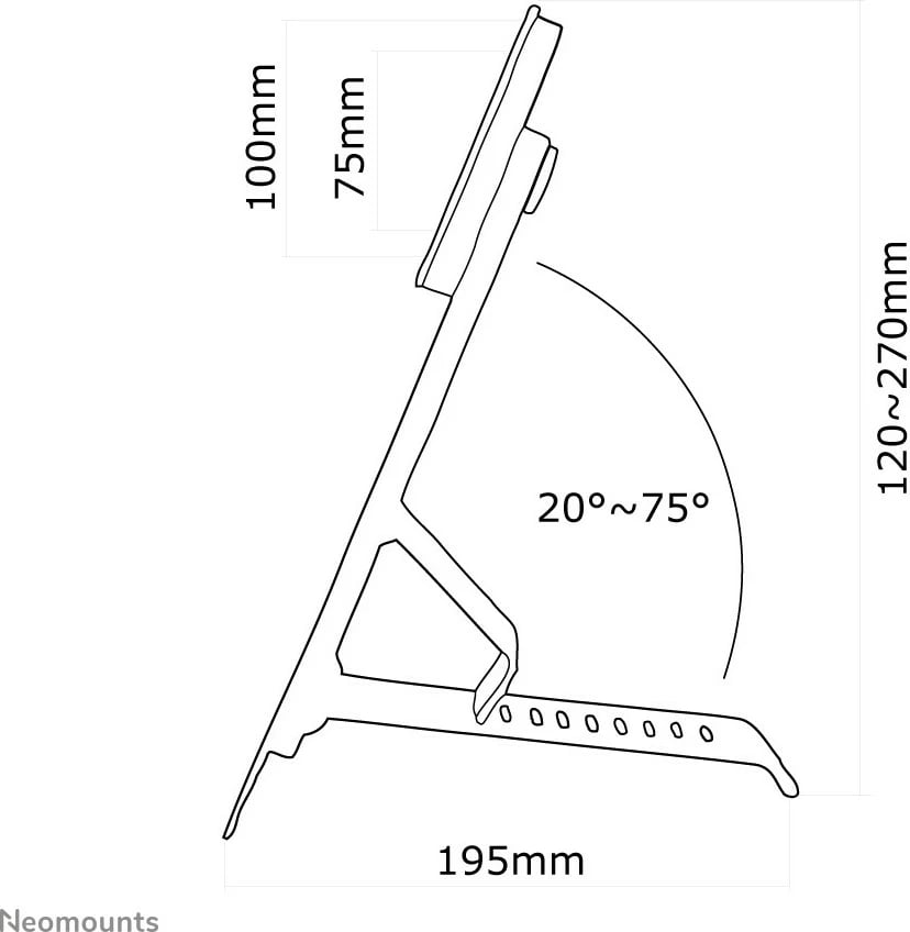 Mbajtës monitori Newstar Neomounts FPMA-D825BLACK, 10-27 inç, rregullim lartësie dhe këndi, i zi
