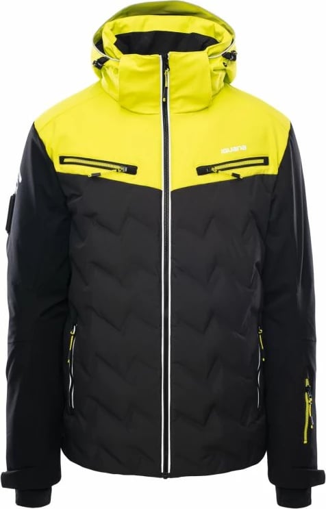 Jakne ski për meshkuj Iguana, zi-verdhë