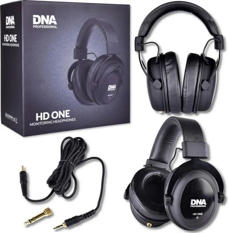 Kufje DNA PROFESSIONAL HD ONE, mbi vesh, të mbyllura, të zeza